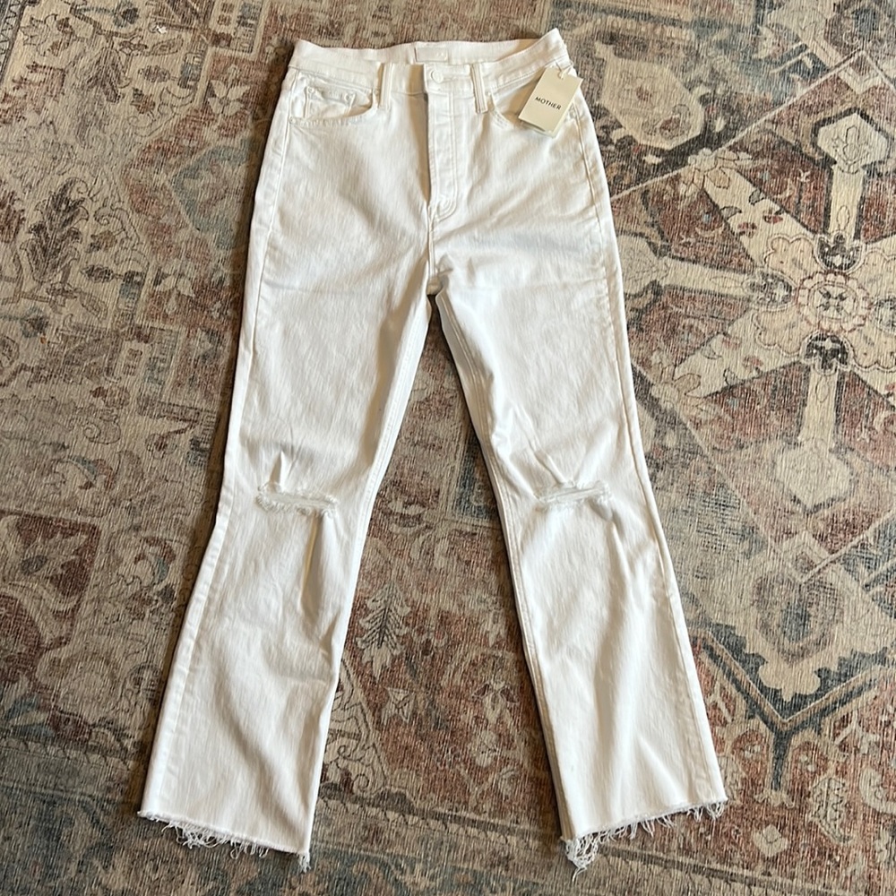Mother denim the tripper frayed ankle NWT 28